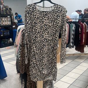 Leopard Print Long Sleeve Dress
